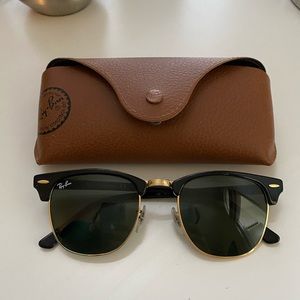 Rayban Clubmasters Black and Gold